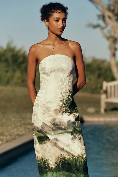 LEO LIN Ava Jacquard Bustier Maxi Dress