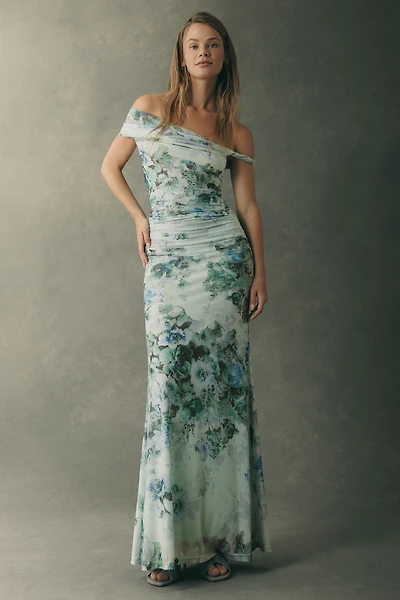 BHLDN Off-Shoulder Mesh Maxi Dress