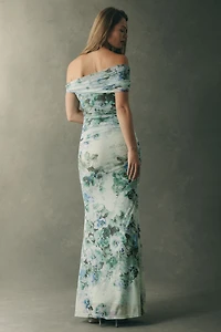 BHLDN Off-Shoulder Mesh Maxi Dress