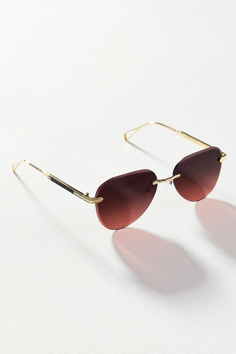 I-SEA Frameless Ombre Aviator Sunglasses