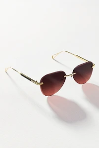 I-SEA Frameless Ombre Aviator Sunglasses