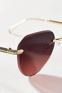 I-SEA Frameless Ombre Aviator Sunglasses