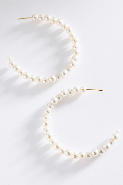 Large Pearl Hoops