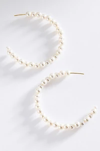 Large Pearl Hoops