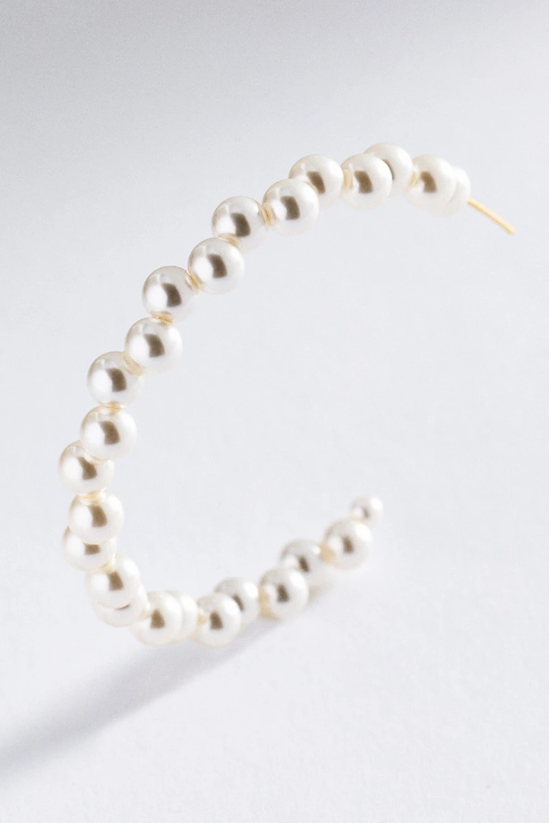Large Pearl Hoops
