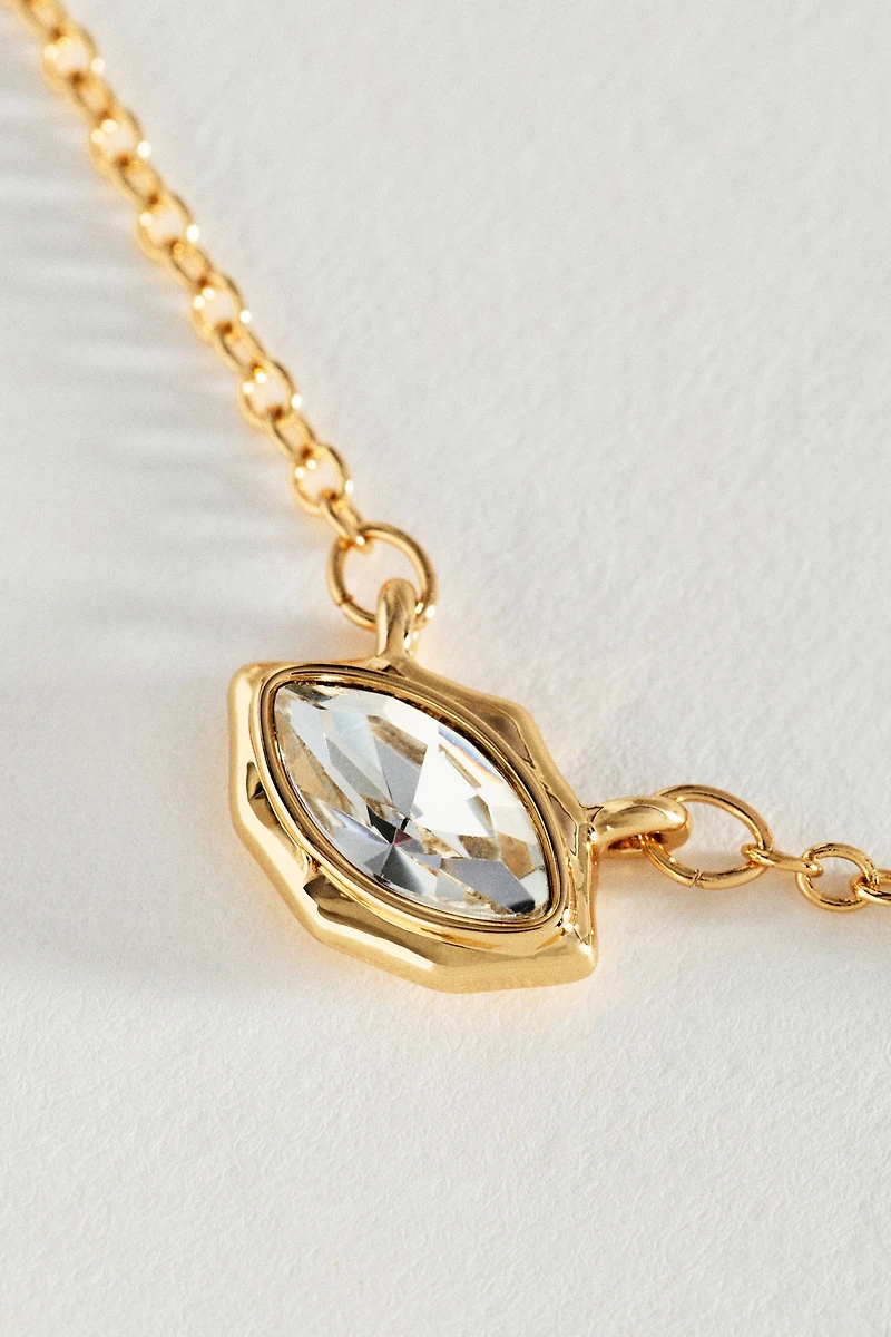 Bezel-Set Crystal Pendant Necklace