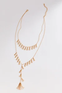 Fringe Double-Layer Lariat Necklace