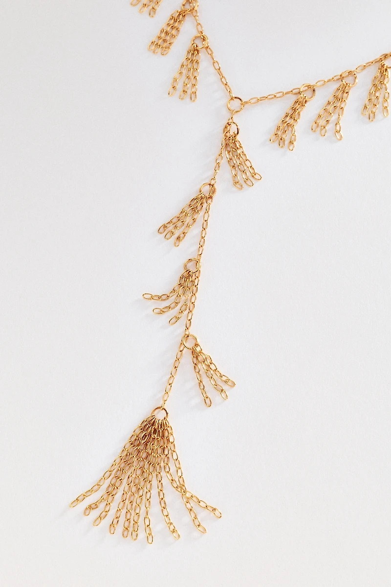 Fringe Double-Layer Lariat Necklace