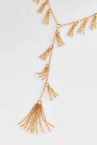 Fringe Double-Layer Lariat Necklace