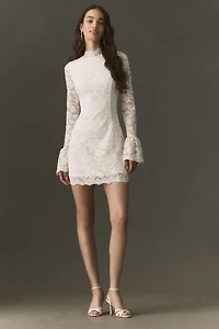 BHLDN Long-Sleeve Lace Mini Dress