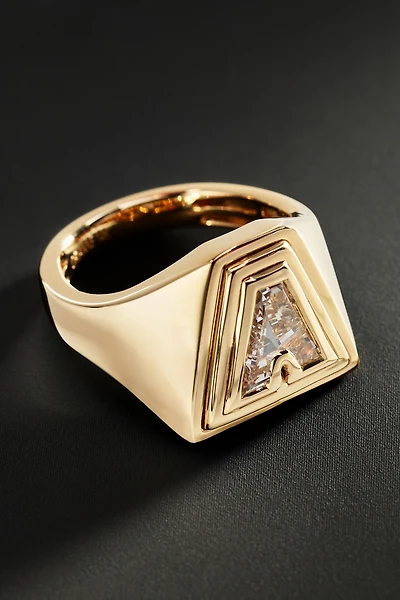 Orianne Double Bezel Initial Lab Diamond Pinky Ring