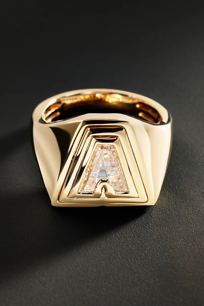 Orianne Double Bezel Initial Lab Diamond Pinky Ring