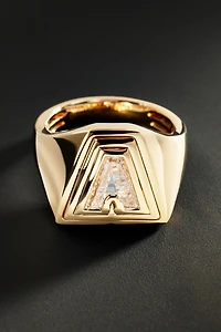 Orianne Double Bezel Initial Lab Diamond Pinky Ring