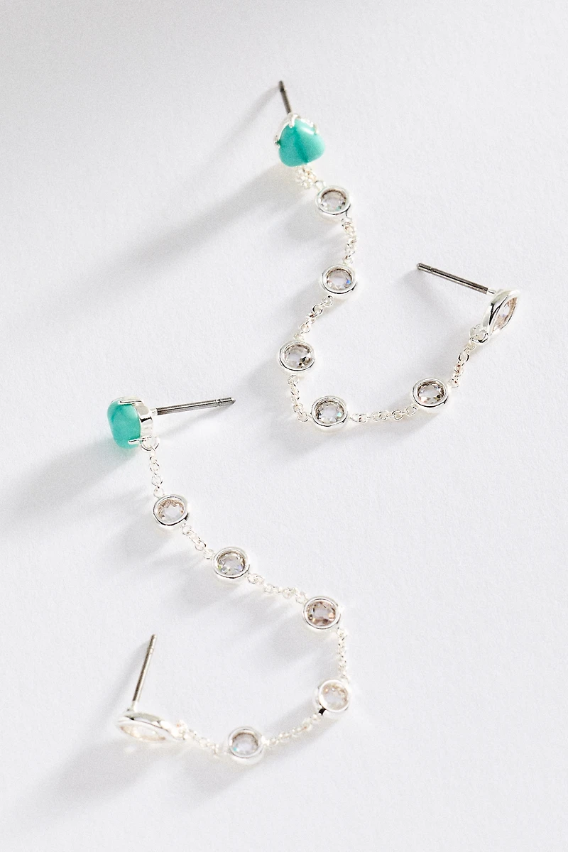 Ettika Double Piercing Turquoise Earrings