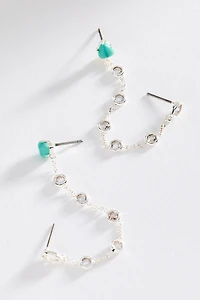 Ettika Double Piercing Turquoise Earrings