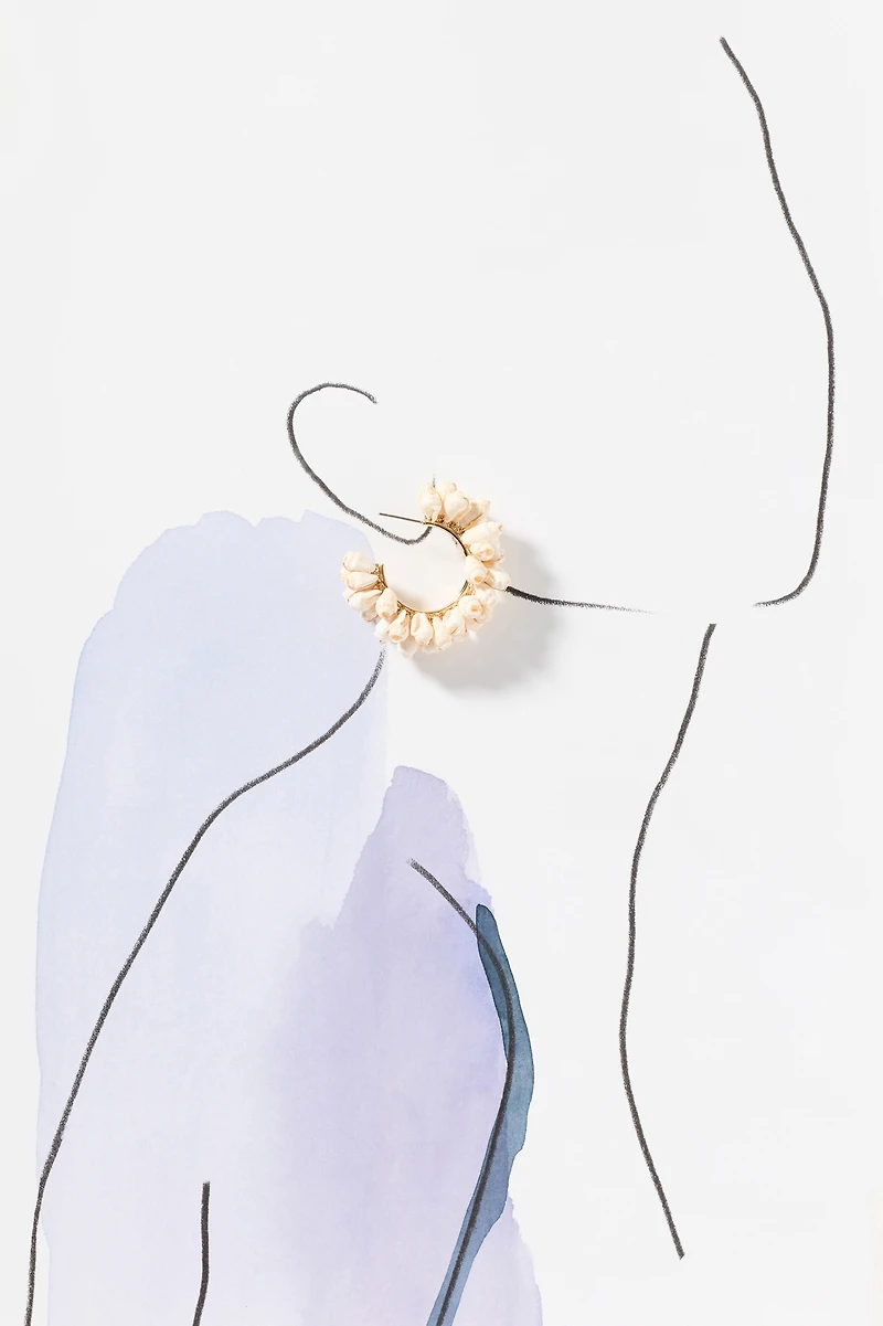 Drippy Pearl Hoop Earrings