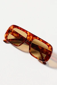 By Anthropologie Chunky Flat-Top Aviator Sunglasses