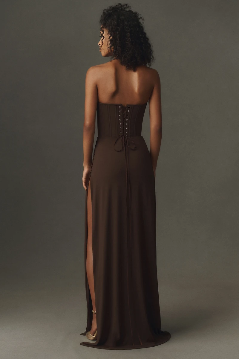 Deme by Gabriella Plumeria Halter Maxi Dress