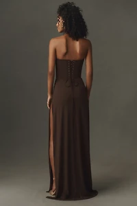 Deme by Gabriella Plumeria Halter Maxi Dress