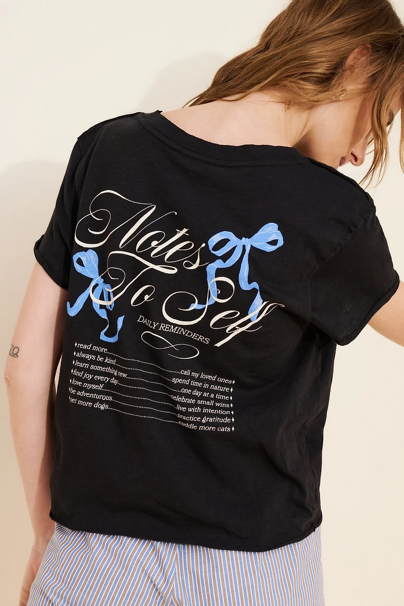 Maeve Notes to Self Short-Sleeve Top