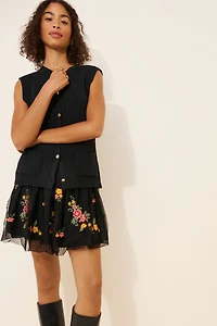 Sleeveless Cardigan Sweater Dress