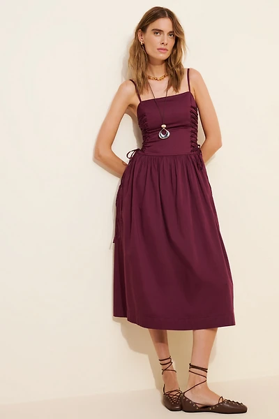 Damson Madder Angelina Cotton Satin Dress