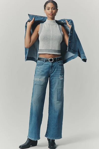 Pilcro Low-Rise Wide-Leg Jeans