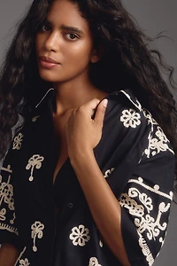 Maeve Short-Sleeve Collared Mini Shirt Dress