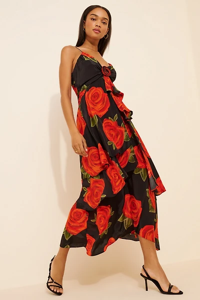 FARM Rio Latin Roses Flower Sleeveless Maxi Dress