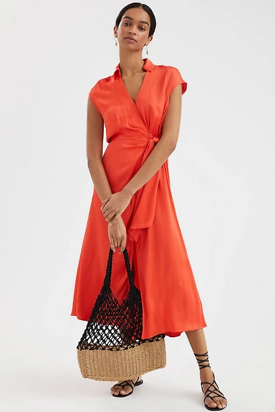 Maeve Open-Back Wrap Midi Dress