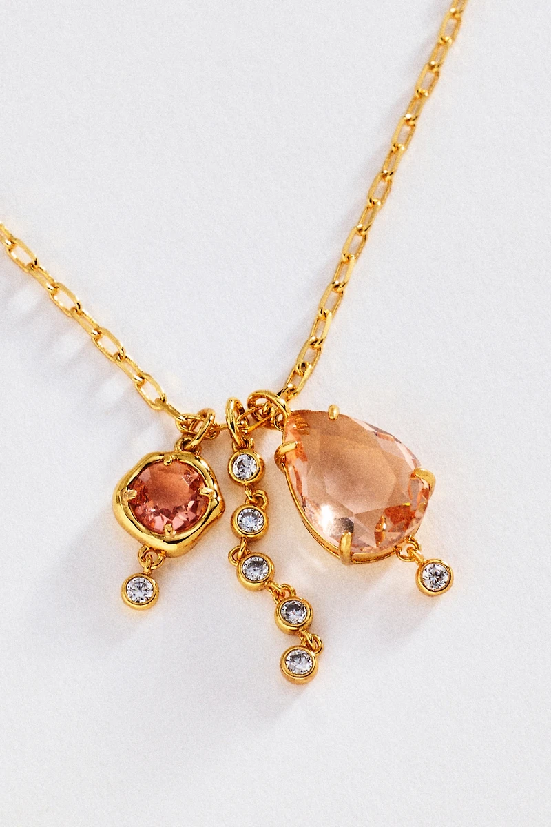 Stone Cluster Pendant Necklace