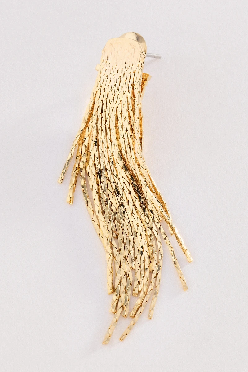 Metal Fringe Drop Earrings