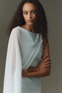 BHLDN One-Shoulder Cape Mini Dress