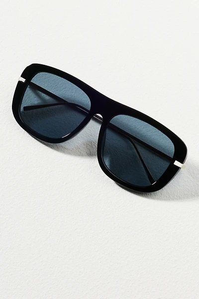 By Anthropologie Flat-Top Curved Aviator Sunglasses