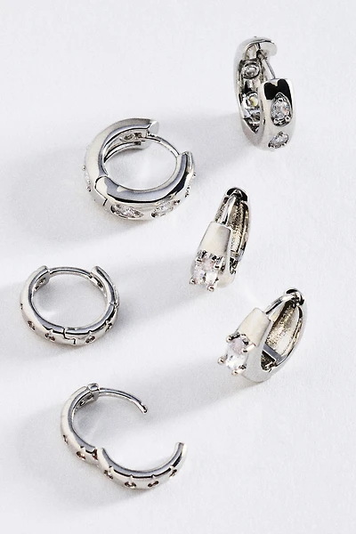Crystal Huggie Hoops, Set of 3