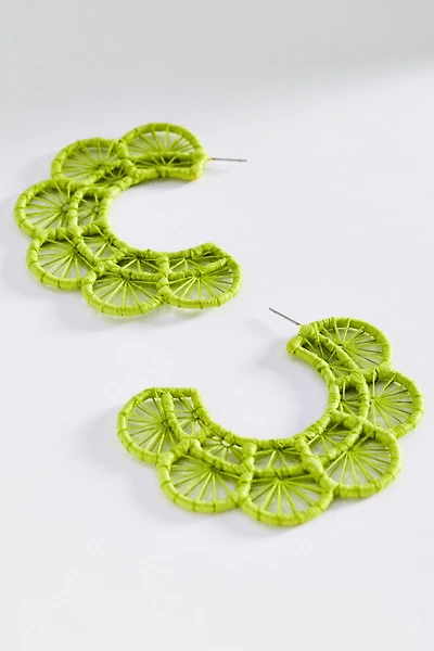 Woven Rattan Hoop Earrings