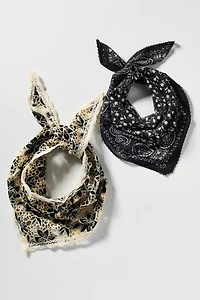 Lace Bandana Hair Scarves, Set of 2