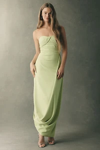 BHLDN Strapless Draped Maxi Dress