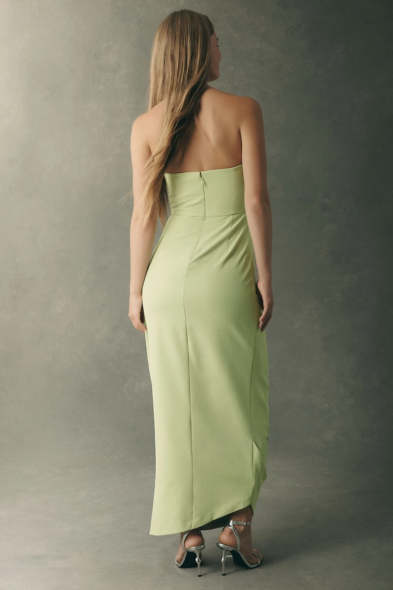 BHLDN Strapless Draped Maxi Dress