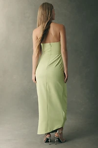 BHLDN Strapless Draped Maxi Dress