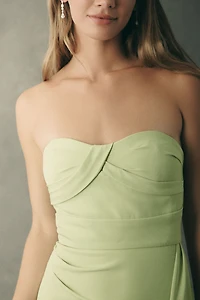BHLDN Strapless Draped Maxi Dress