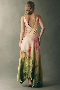 BHLDN V-Neck Satin Maxi Dress