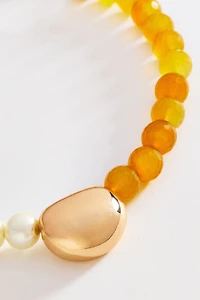Two-Tone Beaded Pearl Necklace
