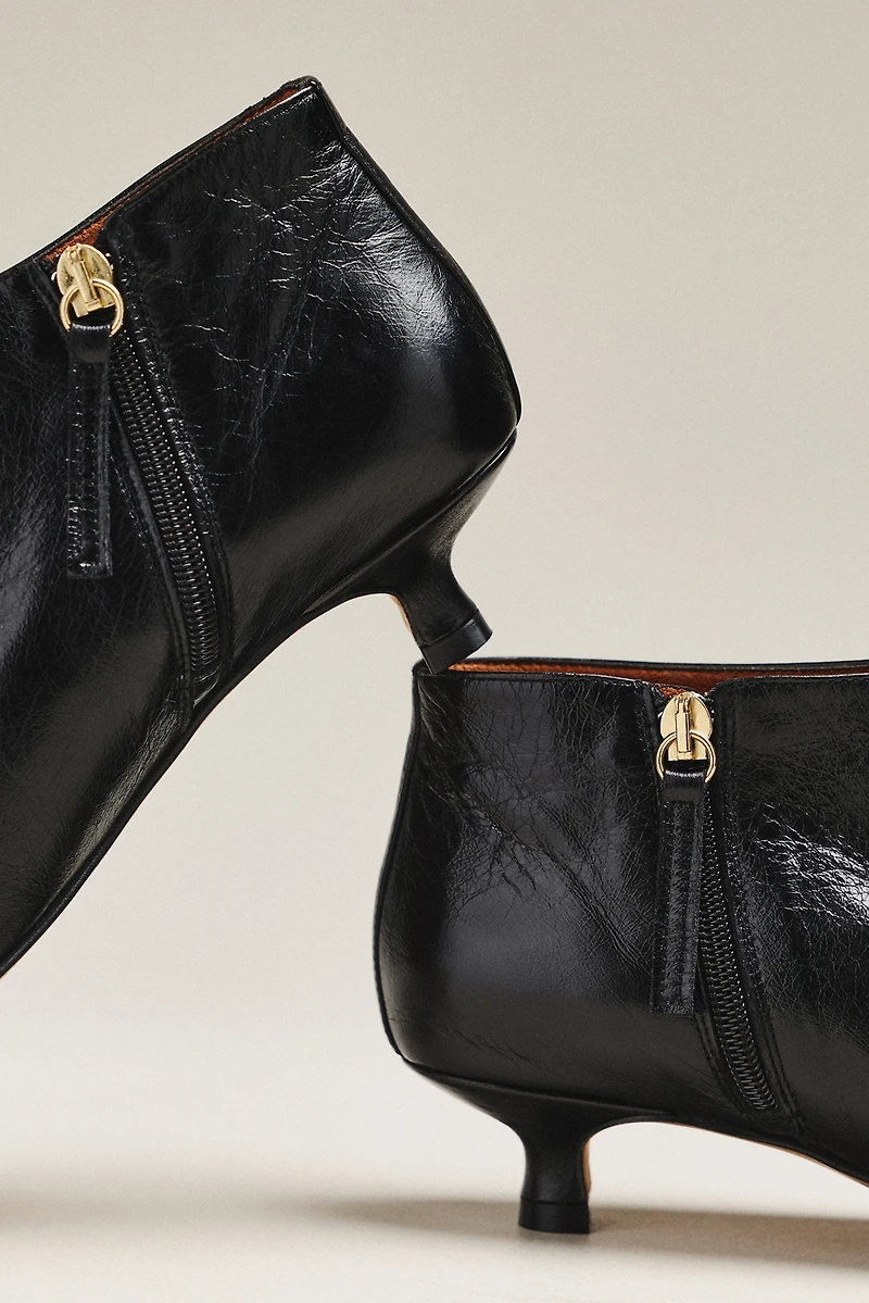 Maeve Pointed-Toe Leather Ankle Boots