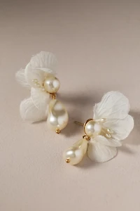 Twigs & Honey Silk Petal Baroque Pearl Earrings