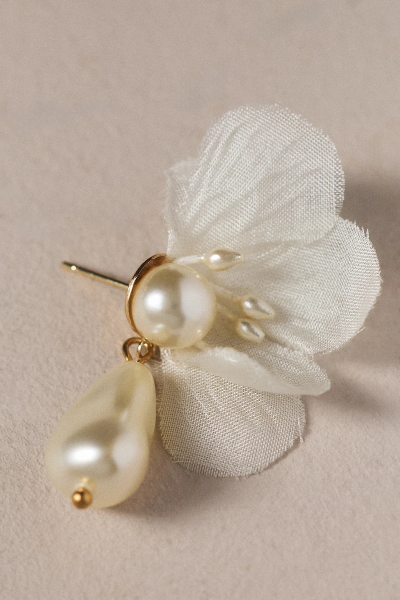 Twigs & Honey Silk Petal Baroque Pearl Earrings
