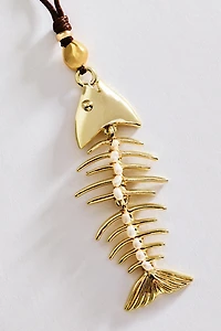 Fish Pendant Cord Necklace