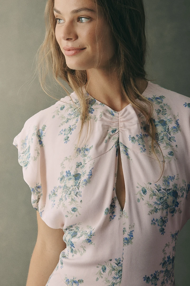 BHLDN Flutter-Sleeve Maxi Dress
