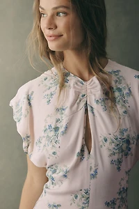 BHLDN Flutter-Sleeve Maxi Dress