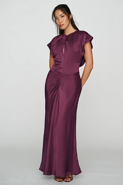 BHLDN Flutter-Sleeve Maxi Dress